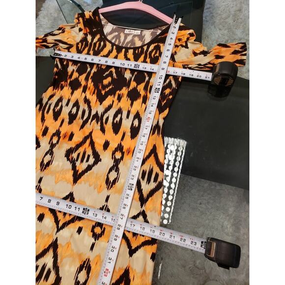 Cato Women's Multicolor Polyester Scoop Neck Short Sleeve Long Maxi Dress Size L - Picture 10 of 12